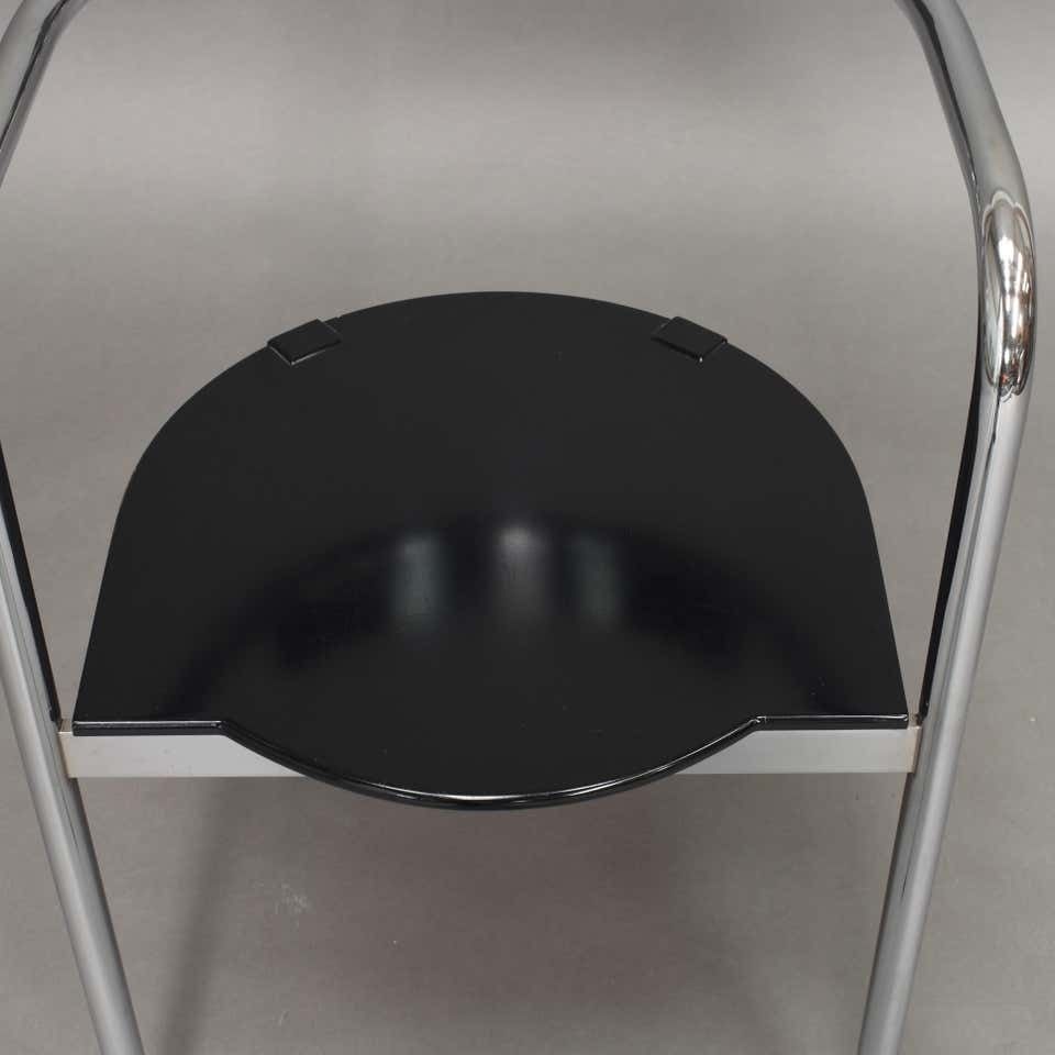 1349.92 Pair Of Chrome Dining Armchairs By David Palterer For Zanotta, Italy, 1987 photo