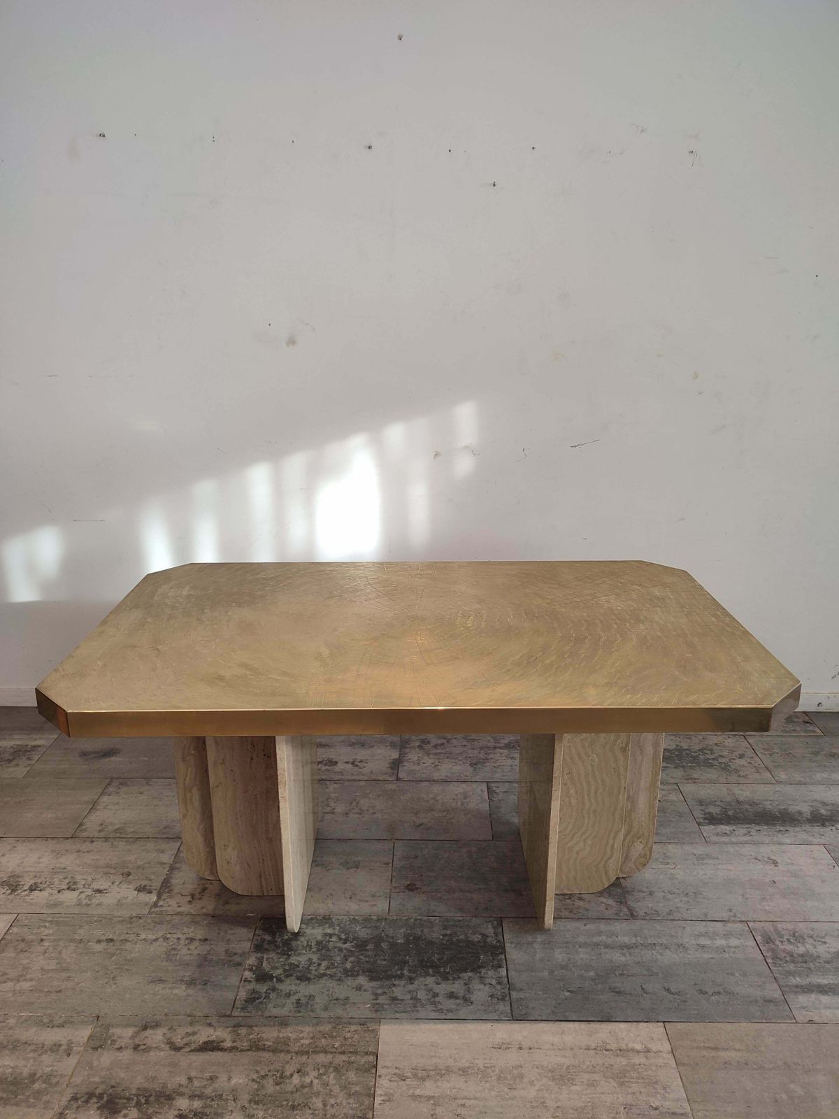 Brass Etched Dining/ Desk Table By "Georges Mathias" photo Furniture