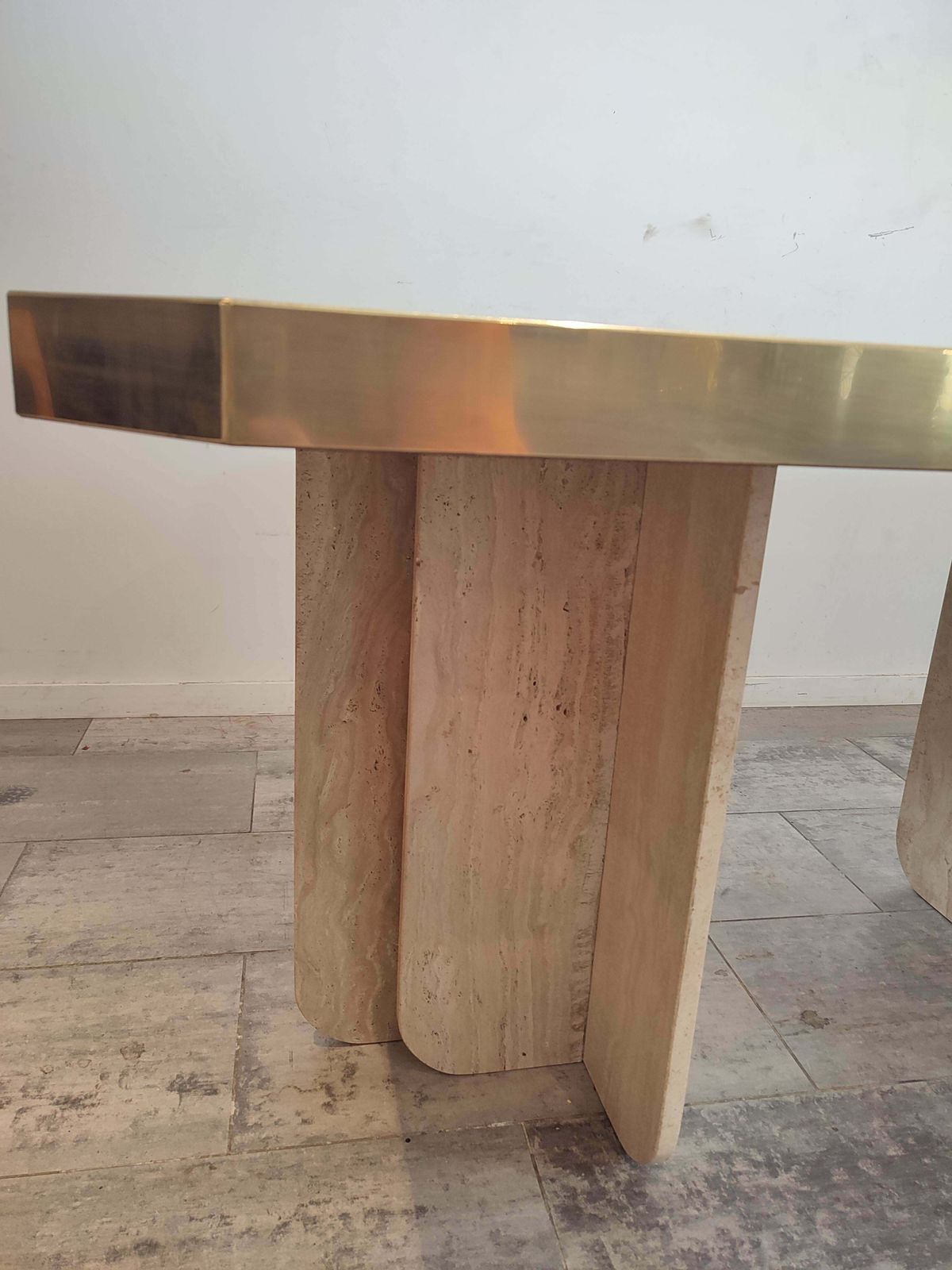 photo for sale Brass Etched Dining/ Desk Table By "Georges Mathias"