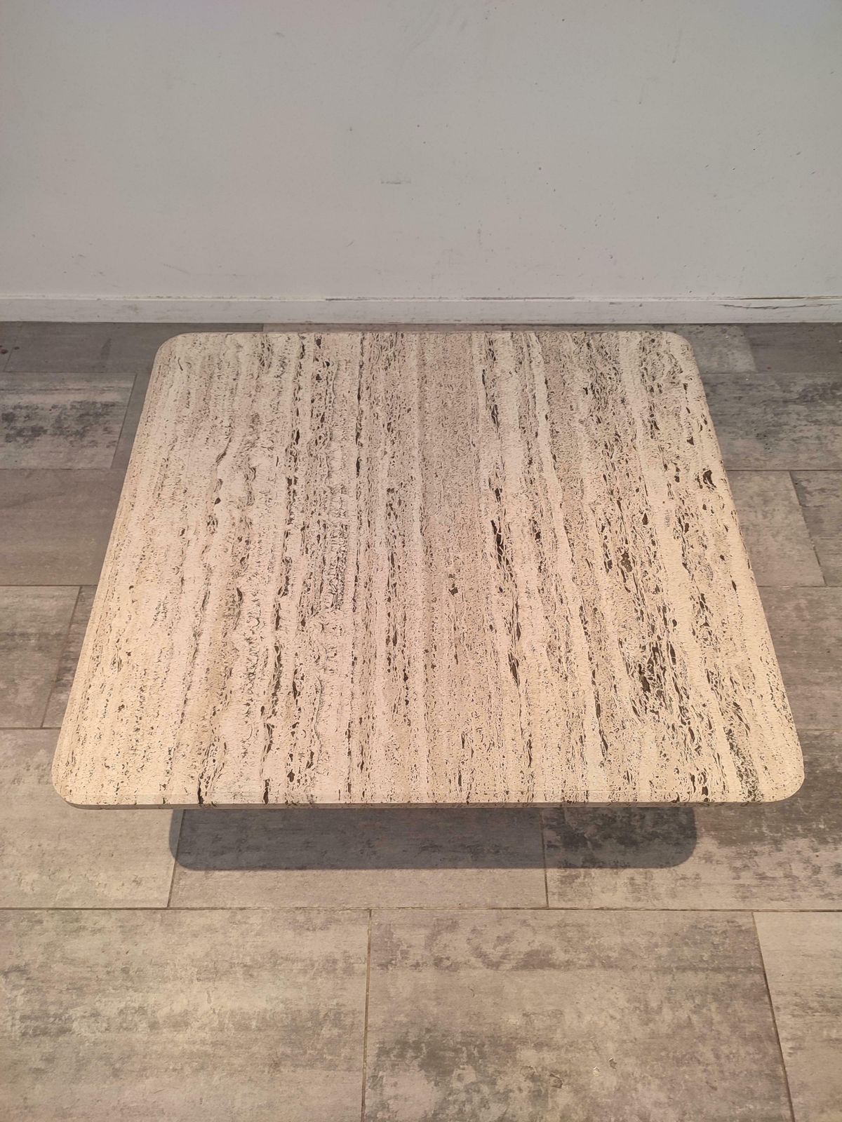 Square Travertine Rough Coffee Table From France photo furniture