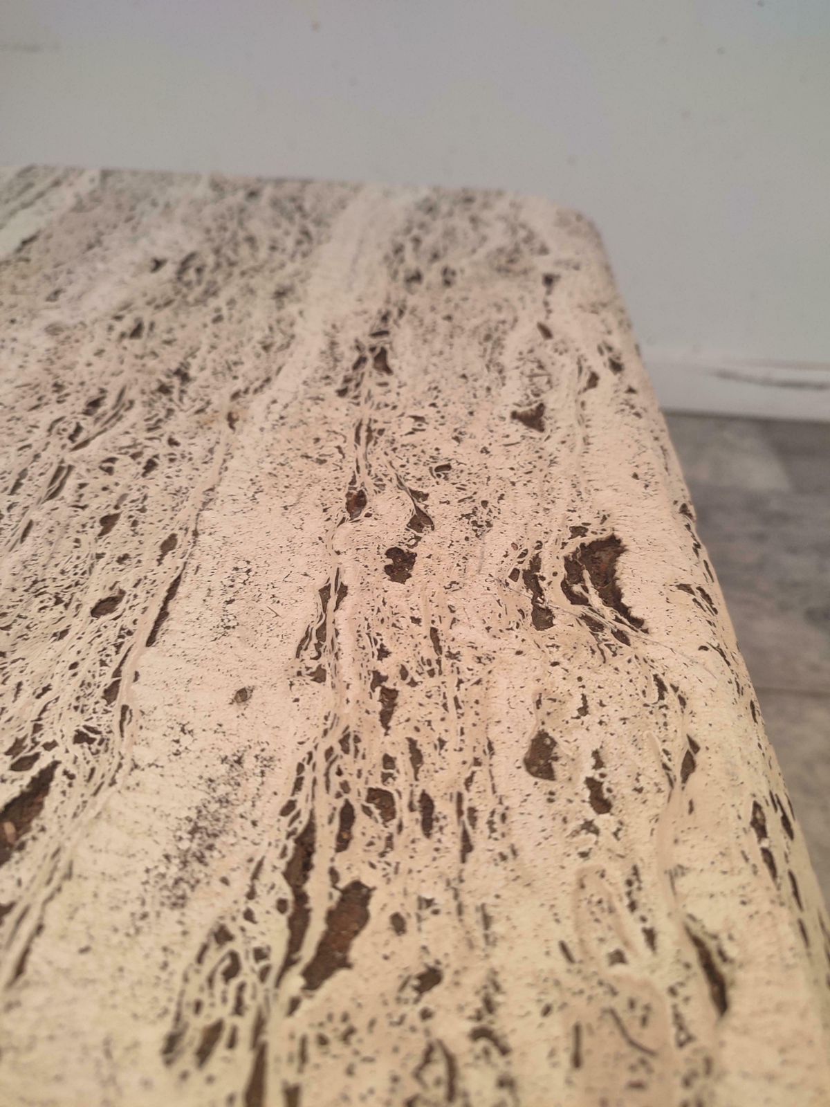 Square Travertine Rough Coffee Table From France photo Furniture