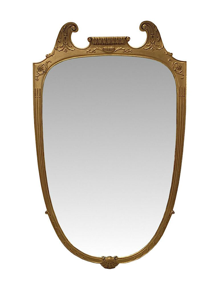A Very Fine Late 19th Century Giltwood Overmantle Or Hall Mirror