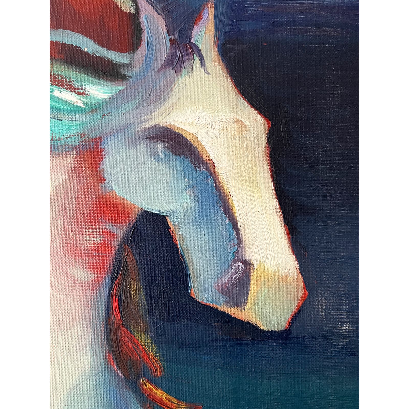 Horse And Rider Colourful Oil On Canvas Painting By Wajih Nahle photo Art