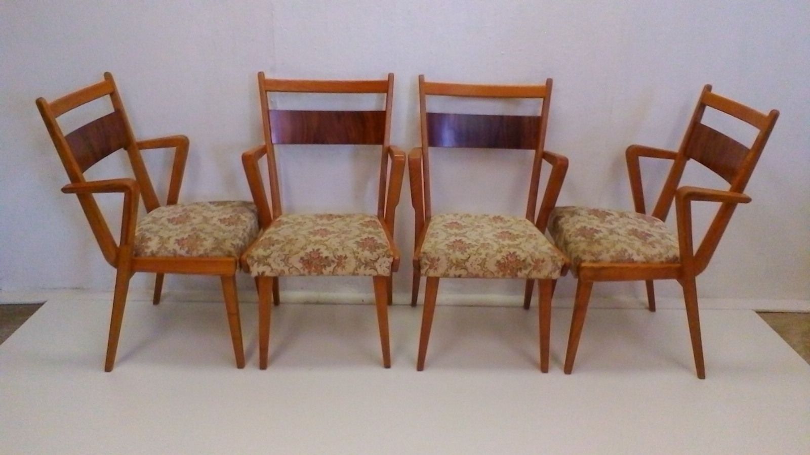 Set Of Four Wooden Chairs Ji 350 With New Upholstery, 1965 S photo Furniture