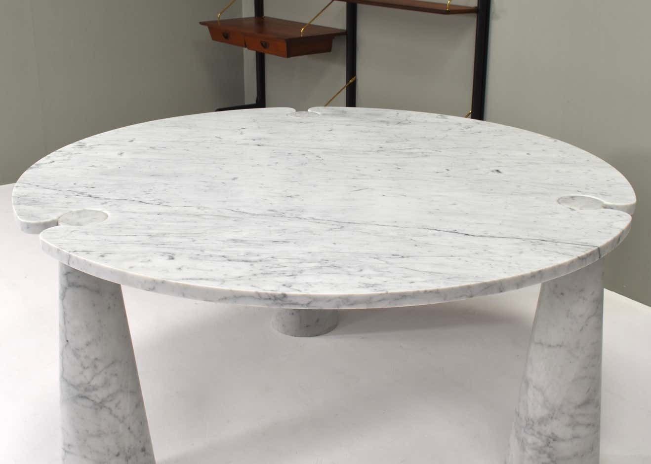Mangiarotti Eros Round Dining Table Carrara Marble Skipper, Italy, Circa 1970 photo buy