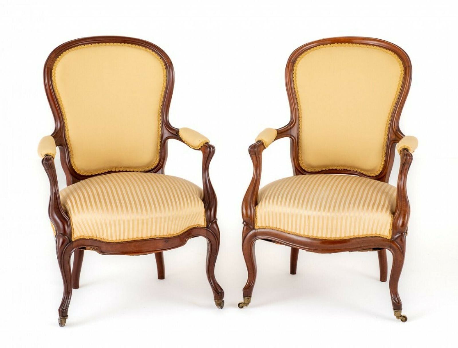 Pair Victorian Arm Chairs Salon Chair 1870