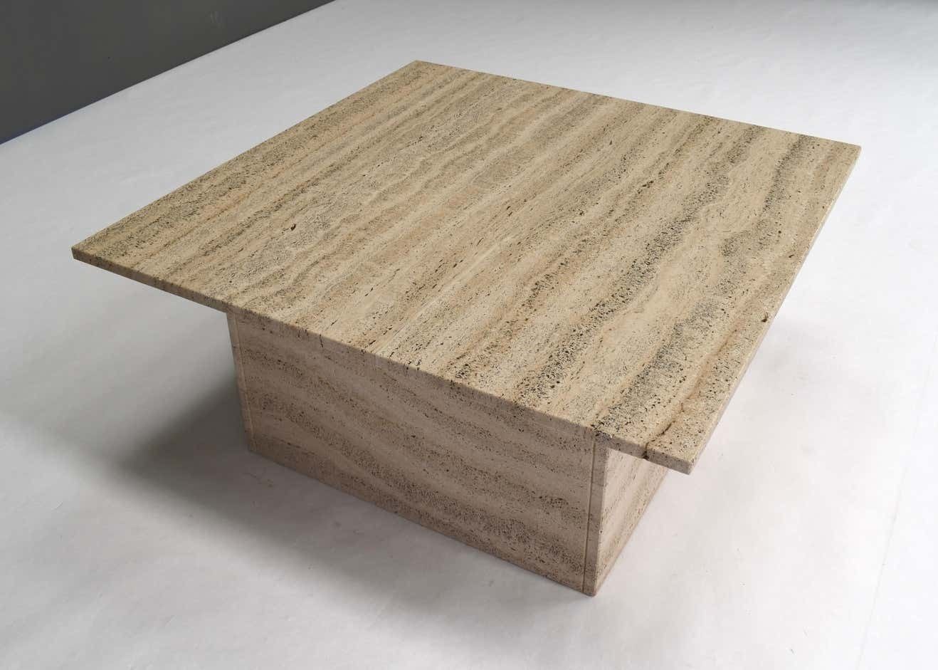 Square Travertine Coffee Table In The Style Of Up&Up Mangiarotti, Italy, 1970 photo buy