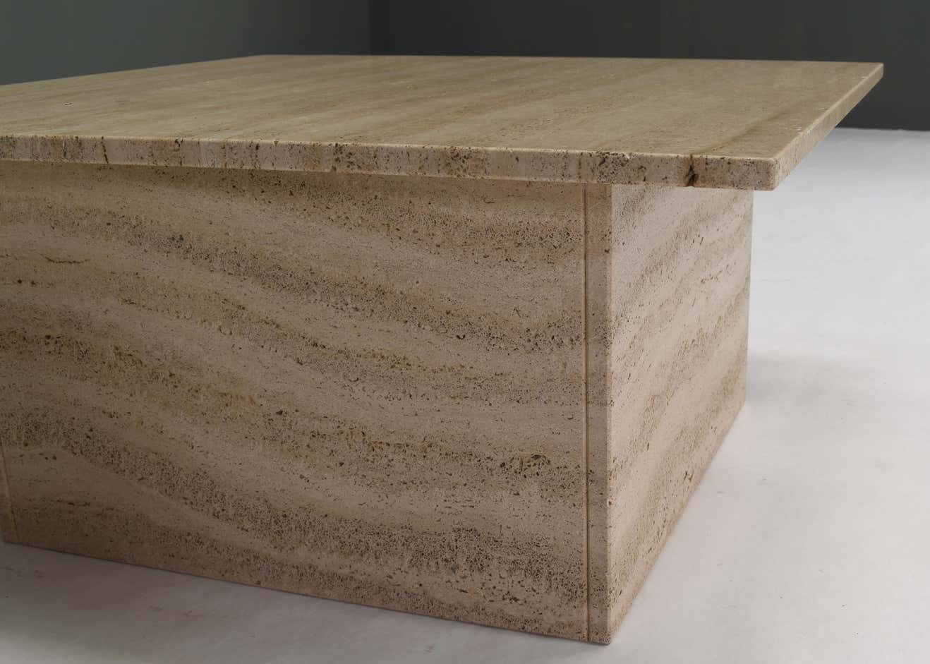 2012.4 Square Travertine Coffee Table In The Style Of Up&Up Mangiarotti, Italy, 1970 photo