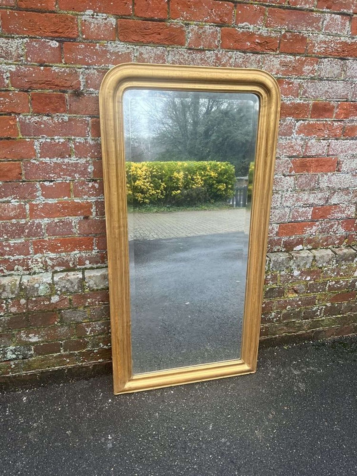 A Superb Large Antique French 19th C Arched Top Gilt Mirror photo vinterior