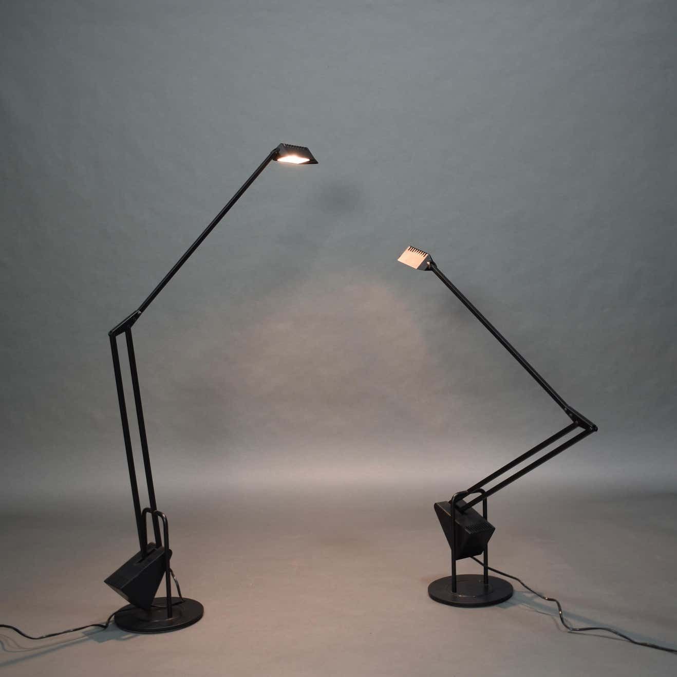 Pair Of 'Flamingo' Counterweight Table Lamps By Fridolin Naef For Luxo, Italy photo vinterior