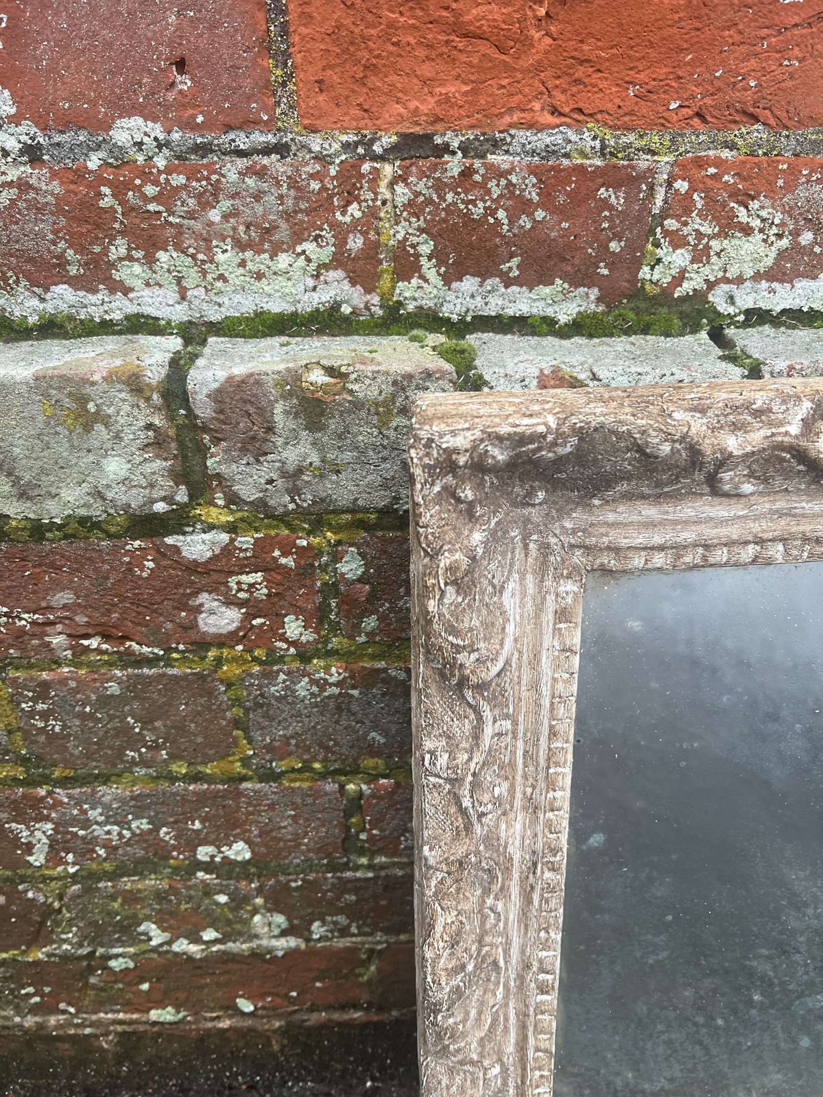 A Fabulous Good Size Antique French 19th C Ornate Painted Mirror photo furniture