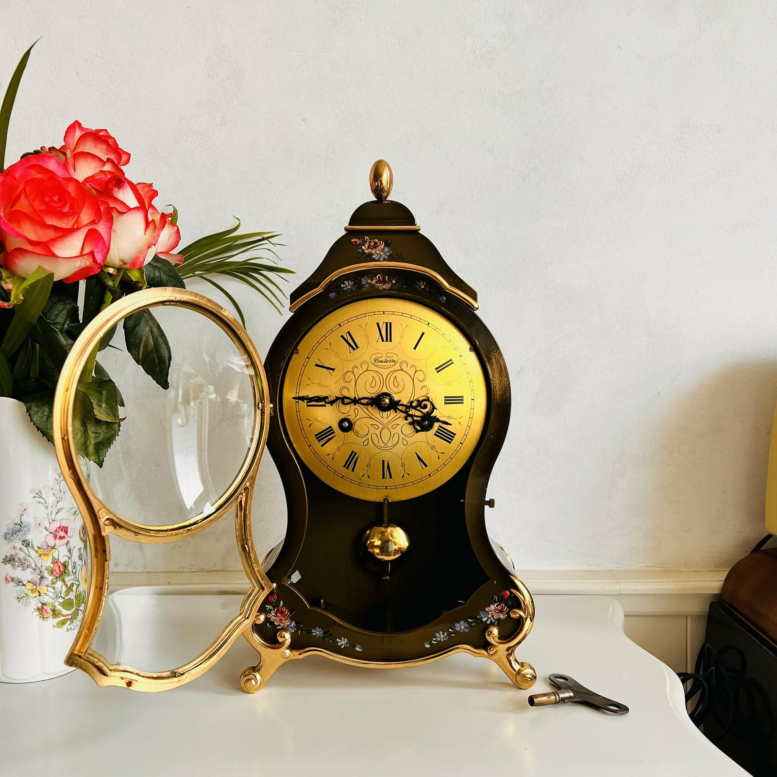 Mantel Comtesse, Haardklok Met Slinger, Schoorsteen Klok, Woondecoratie photo furniture
