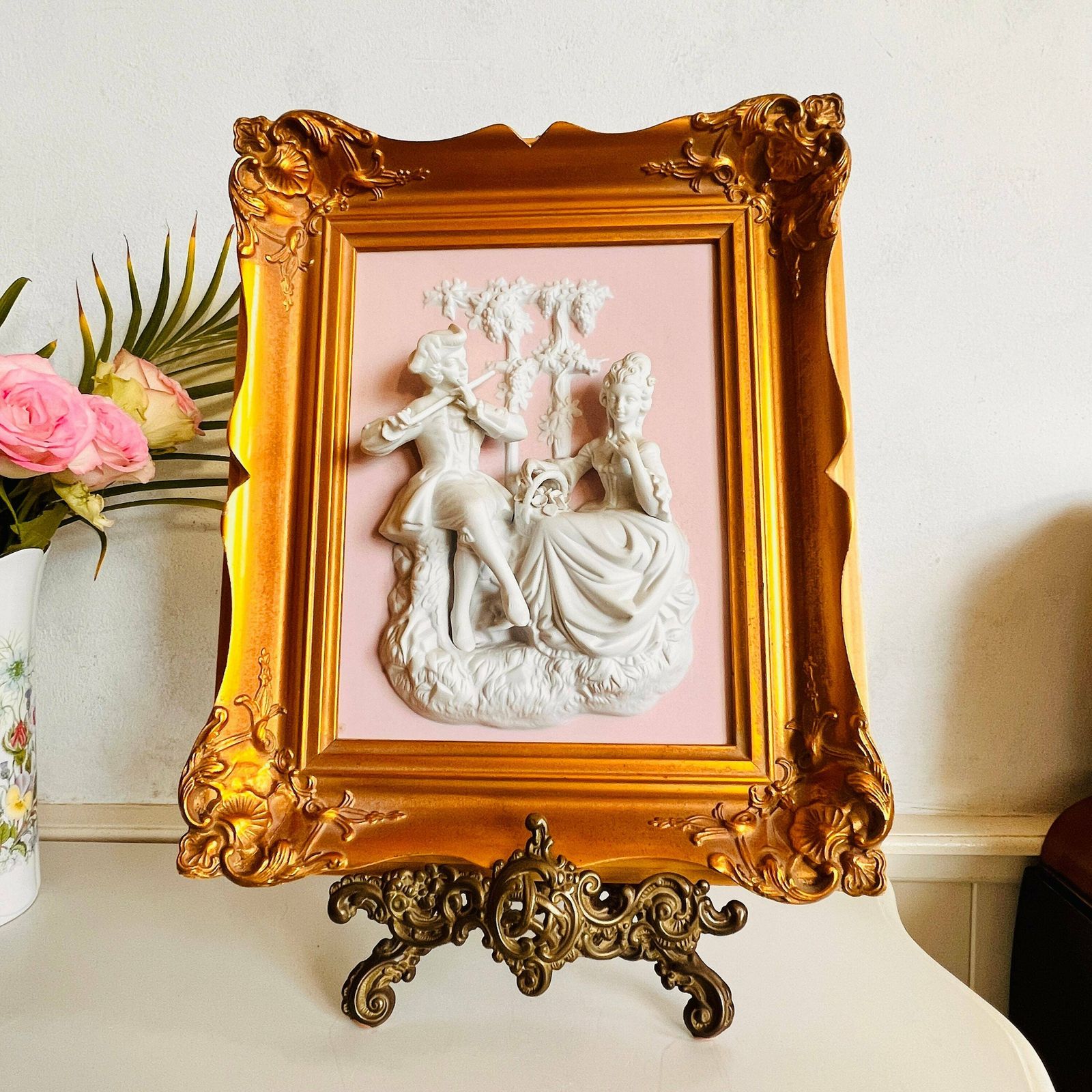 Antique Alt Meissen Art Rococo Style Portrait Porcelain Figurine, Made In Dresden Germany, Cca 1930