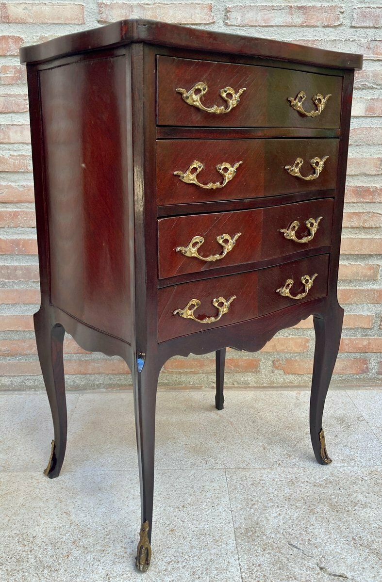 Early 20th Century Wood And Bronze Side Table, 1940s photo furniture