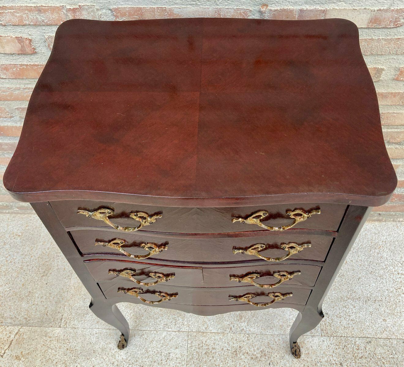 Early 20th Century Wood And Bronze Side Table, 1940s photo for sale