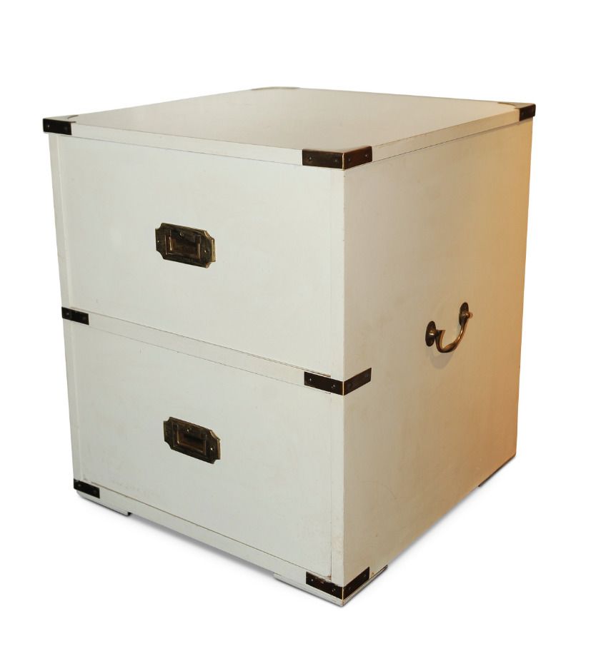 White Military Campaign Chest Finished With Brass Corners And Handles Two Chests In Stock  Price Per Chest 1960s Ol photo furniture