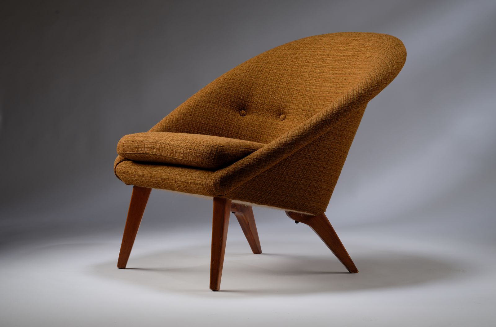 Stunning Pair Of Mid Century Swedish 'Stuff Over' Armchairs In Original Brocade Upholstery, Circa 1950's. photo Furniture