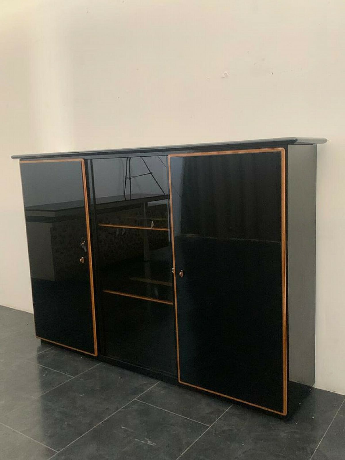 photo furniture Lacquered Sideboard With Moulded Wood By Pierre Cardin, 1960s