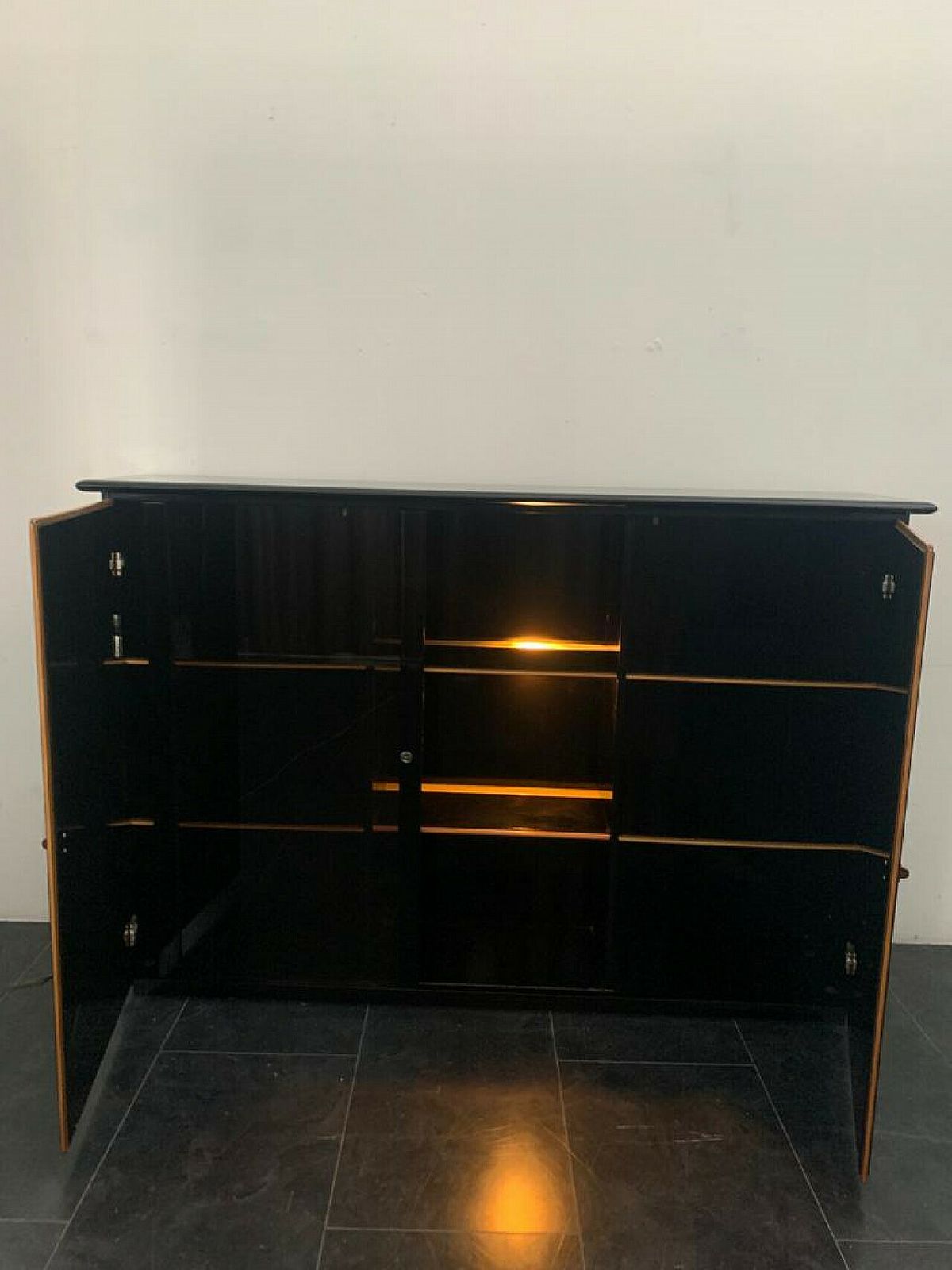 photo vinterior Lacquered Sideboard With Moulded Wood By Pierre Cardin, 1960s