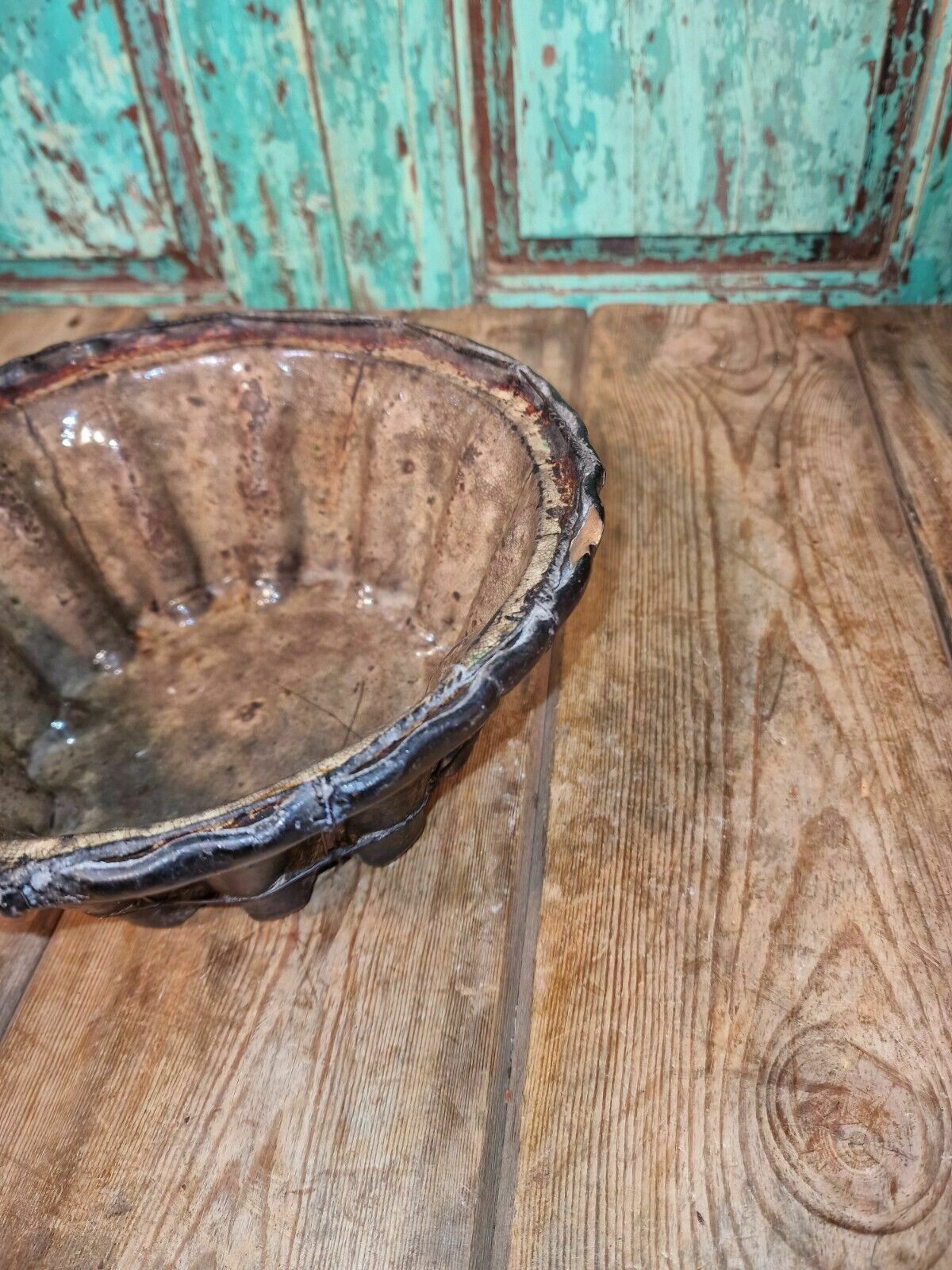 photo furniture Antique 19th Century French Hand Made Glazed Terracotta Cake Mold Mould