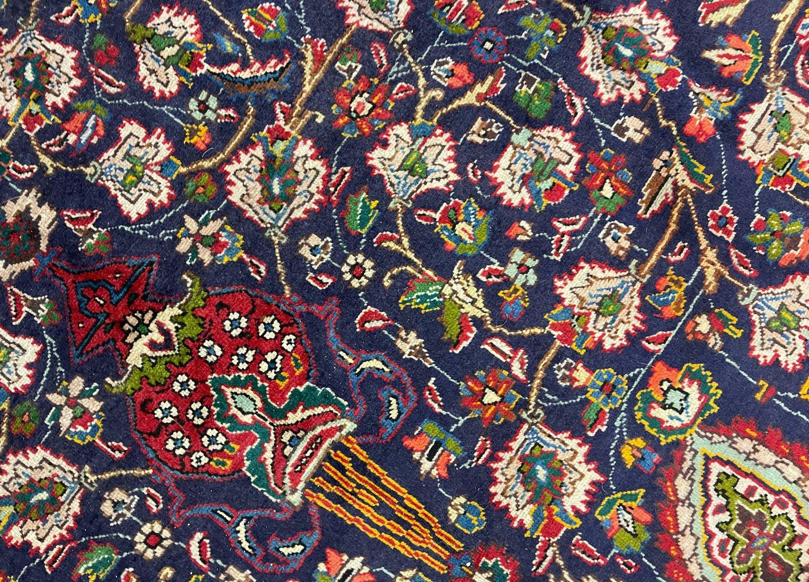 photo for sale Large Semi Antique Rug Oriental Carpet Handwoven Blue Wool Living Room Rug