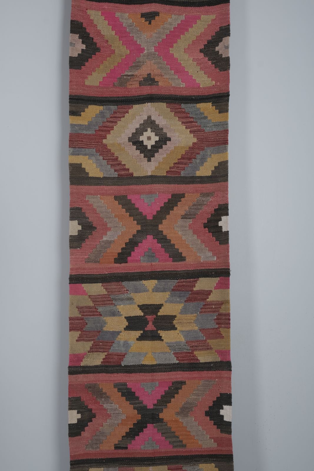 Tribal Flat Woven Turkish Striped Kilim Runner 2'6'' X 20'6'' photo vintage