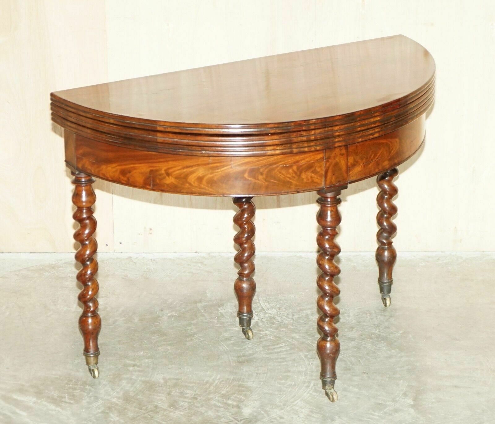 Circa 1800 Fully Restored French Directorie Demi Lune Extending Card Games Table photo furniture