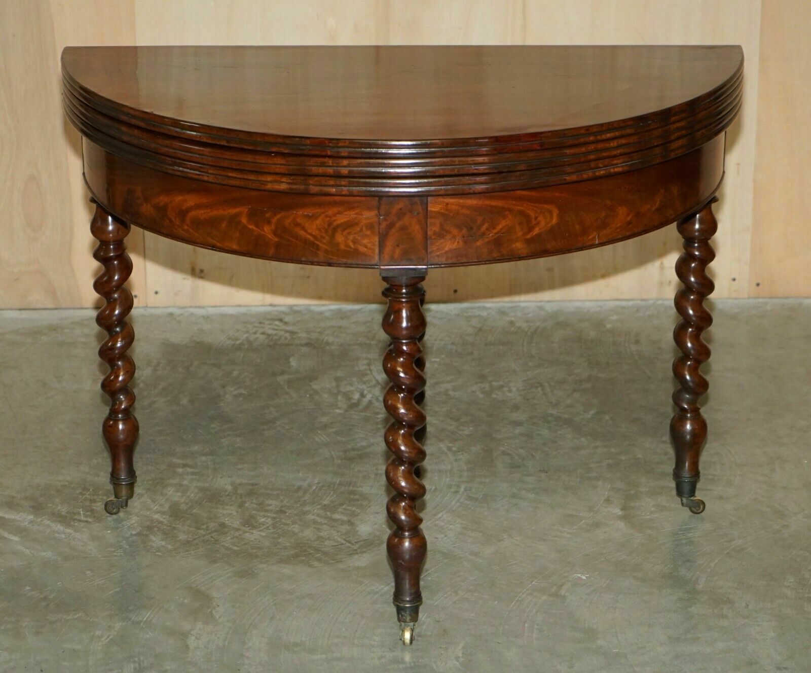 Circa 1800 Fully Restored French Directorie Demi Lune Extending Card Games Table photo for sale