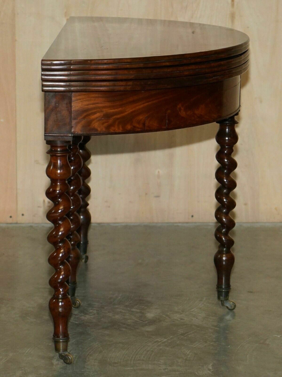 photo for sale Circa 1800 Fully Restored French Directorie Demi Lune Extending Card Games Table