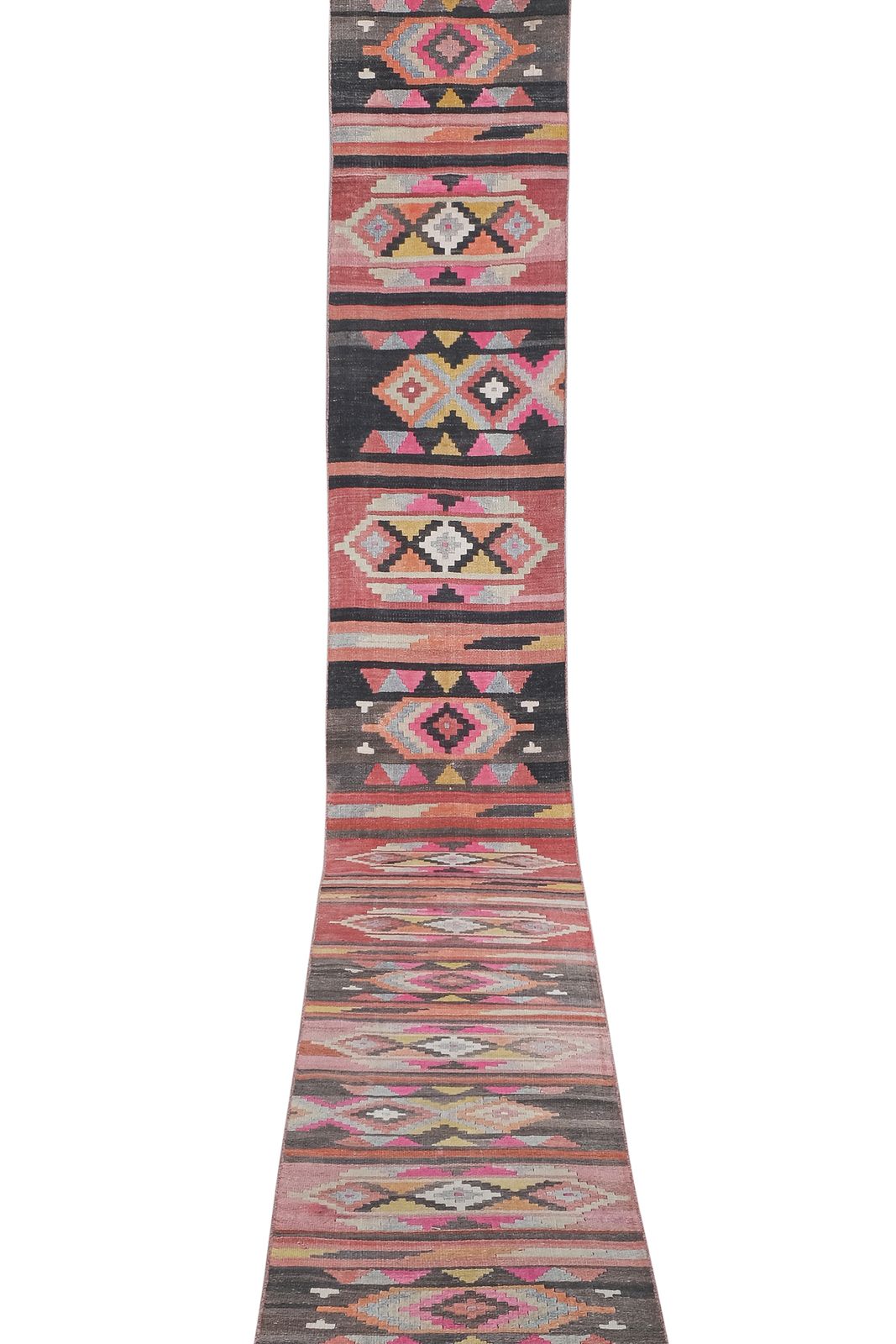 1960s Turkish Stair Kilim Runner 2'4'' X 22'11'' photo furniture