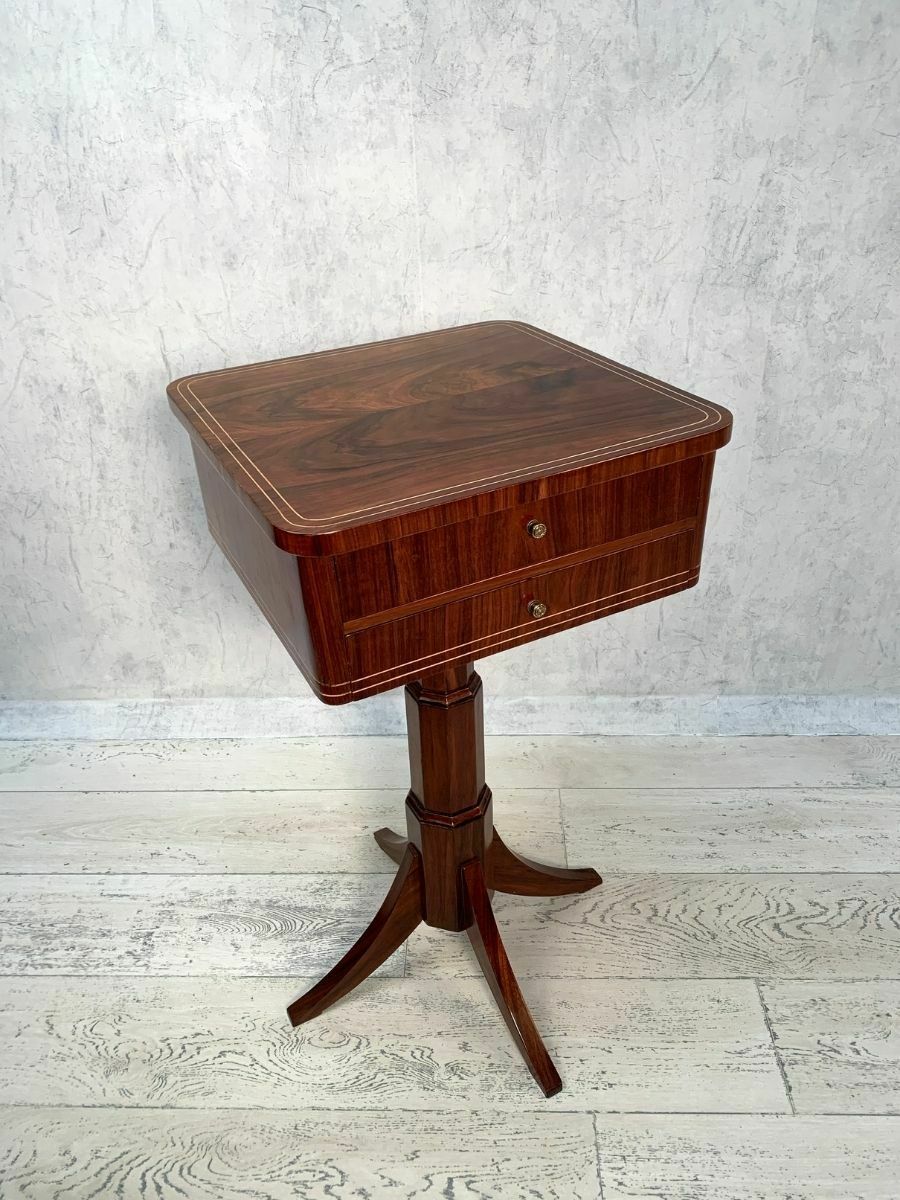 Elegant Mahogany Biedermeier Sewing Table photo furniture