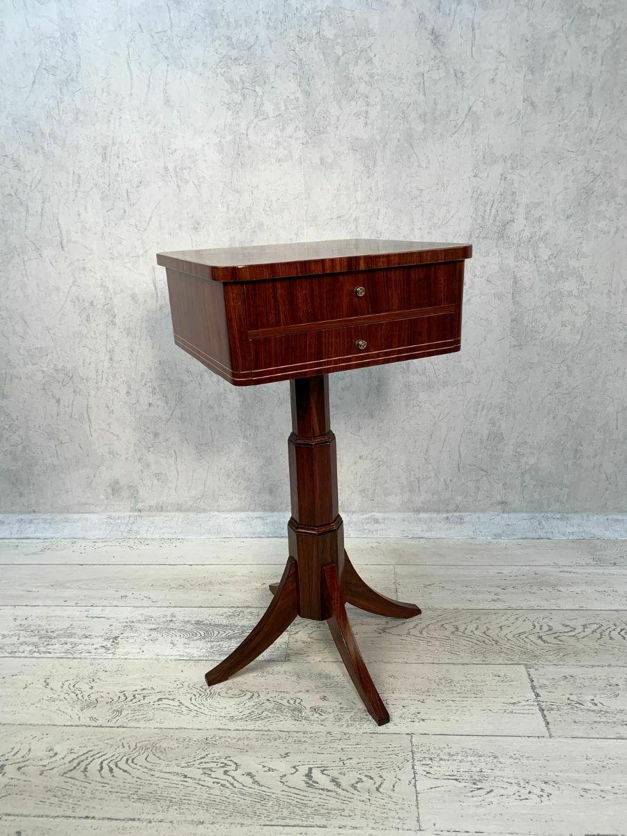 Elegant Mahogany Biedermeier Sewing Table photo for sale