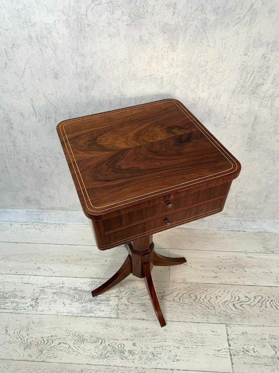 photo for sale Elegant Mahogany Biedermeier Sewing Table