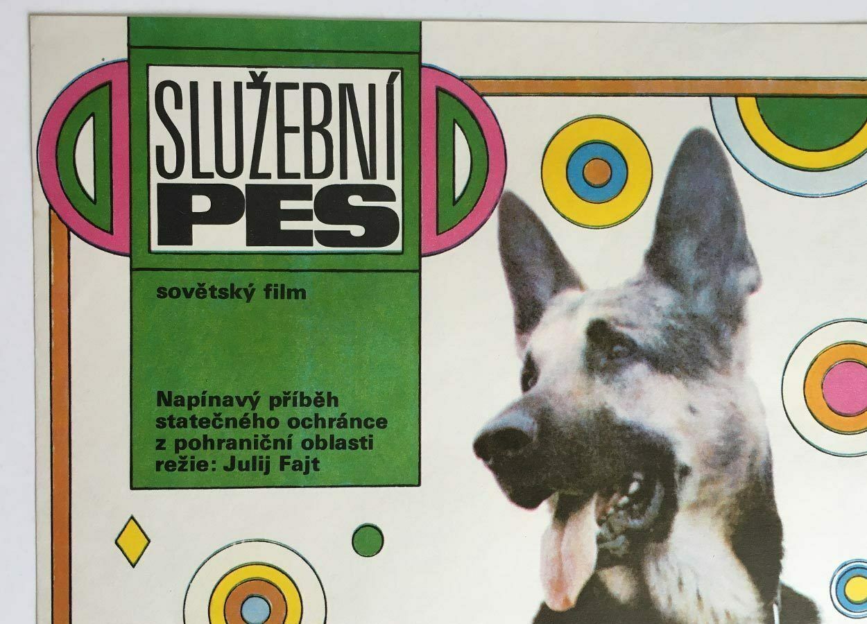 Original Film Poster, Border Dog Alyi, K. Duda, 1980, Genuine Czech Vintage Print photo furniture