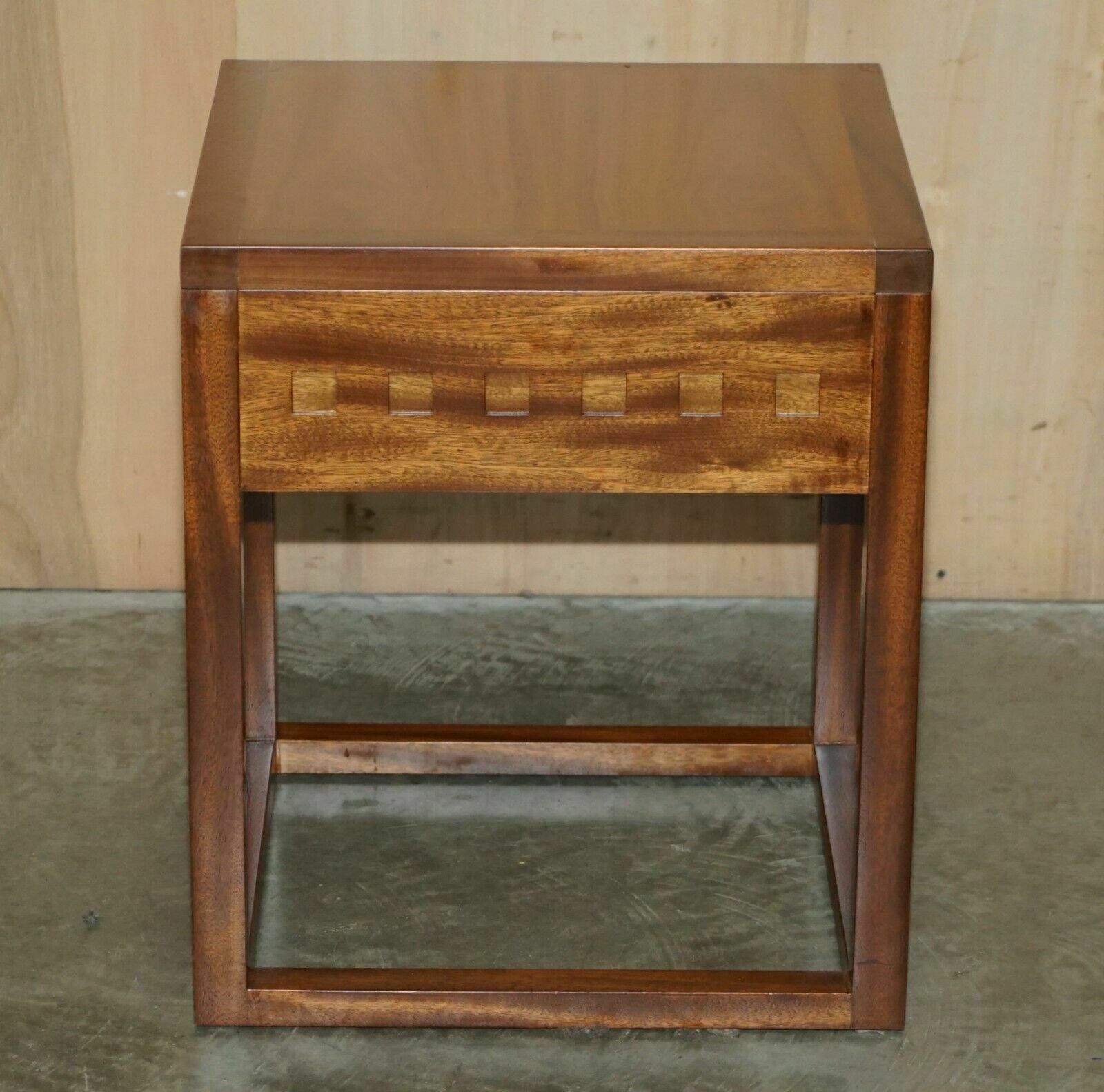 Pair Of Modern Hand Made Cherry And Teak Wood Side Tables X 4 Available In Total photo for sale