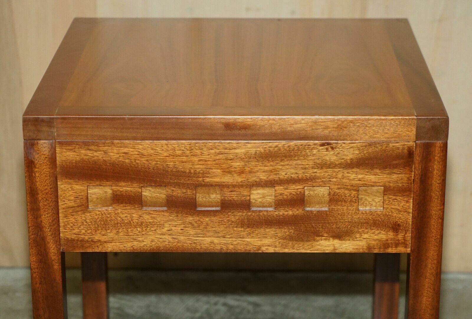 Pair Of Modern Hand Made Cherry And Teak Wood Side Tables X 4 Available In Total photo vinterior
