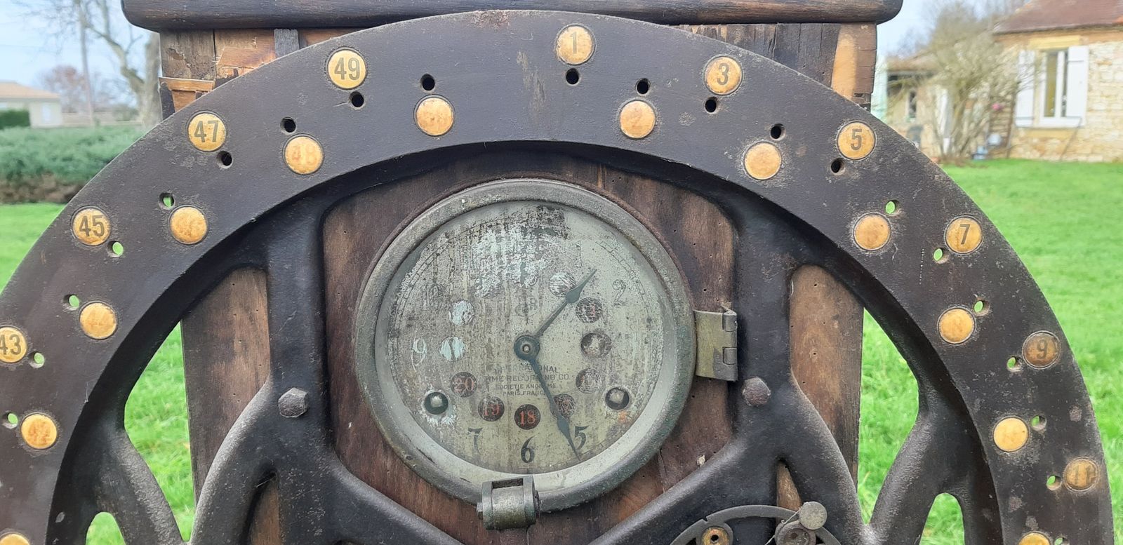Itr 1911 Factory Clock, 1910s, Cast Iron photo for sale