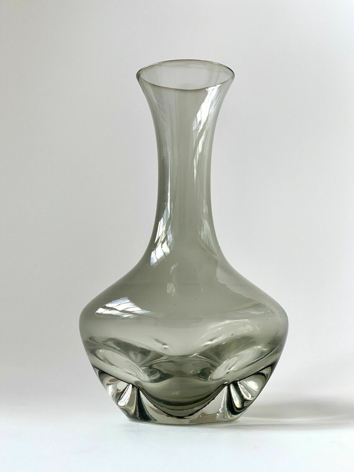 Cubic Hand Blown Crystal Glass Vase By Friedrich Kristall Germany 1970s photo for sale