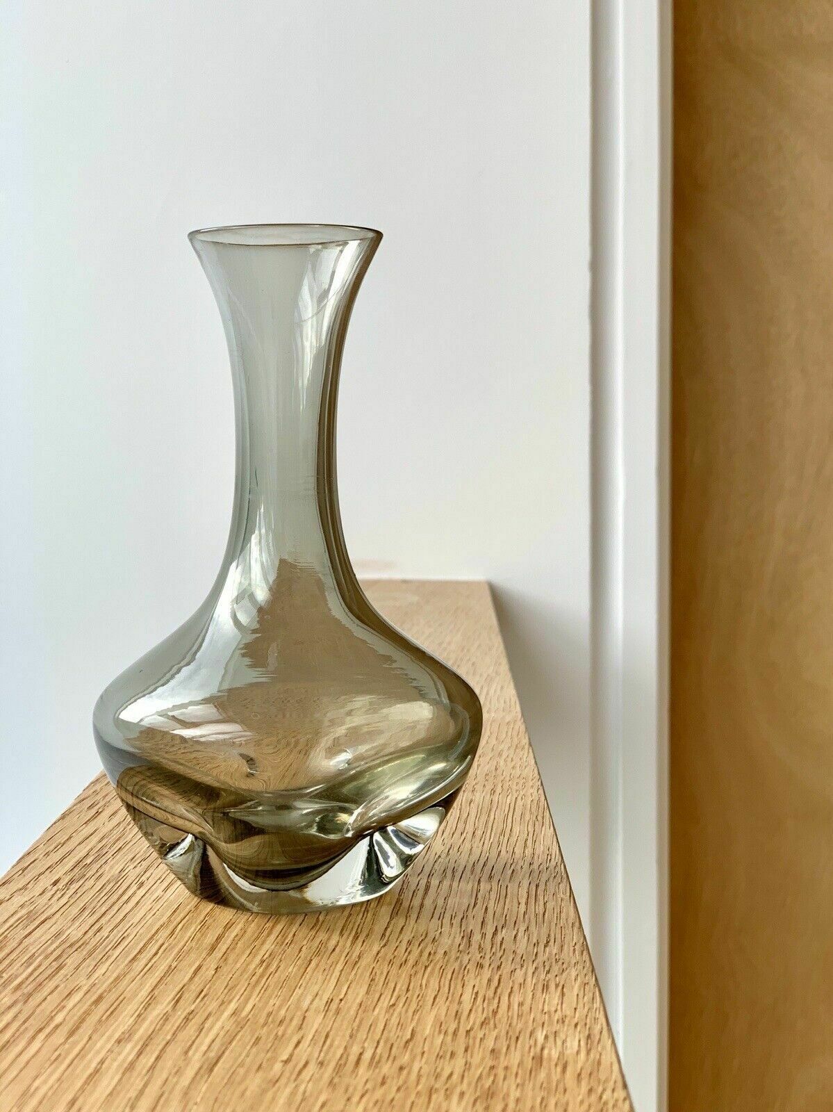 Cubic Hand Blown Crystal Glass Vase By Friedrich Kristall Germany 1970s photo vintage
