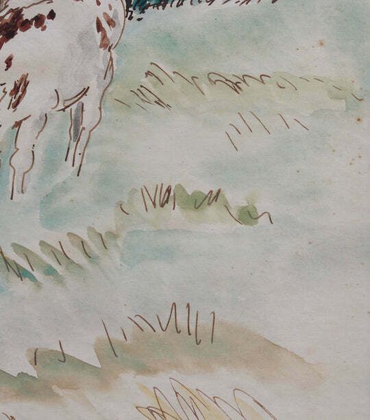 Grazing Cattle In Normandy By Genevieve Gallibert (Circa 1930s) photo vintage