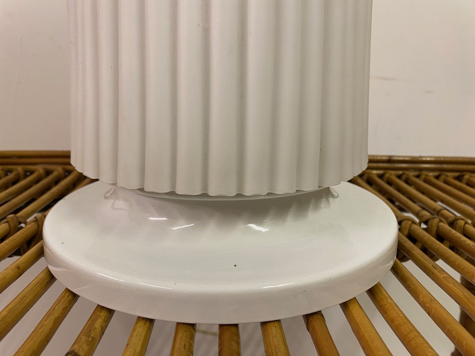 1970s Italian Ribbed Glass Mushroom Lamp photo furniture
