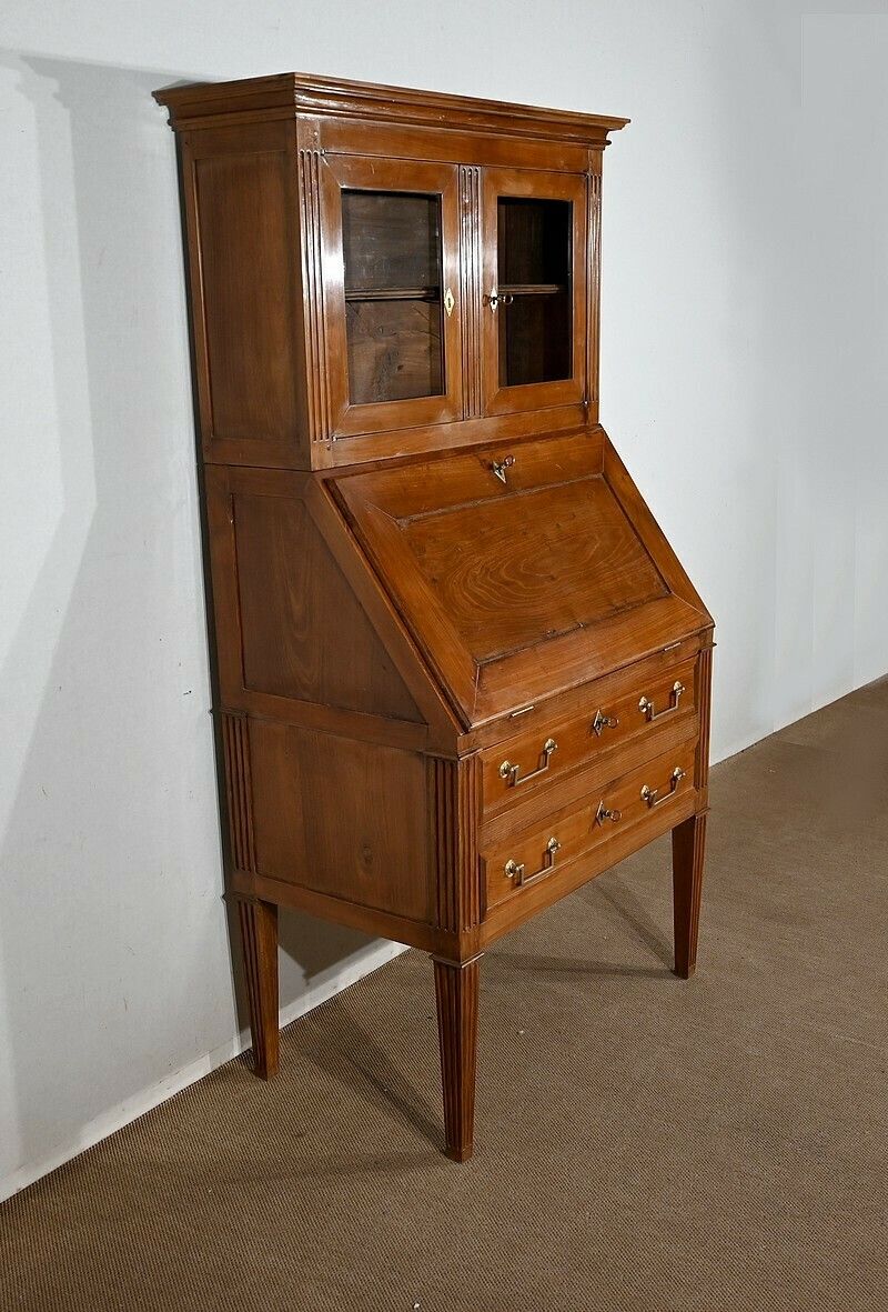 Bureau De Pente Vitrine In Solid Acacia, Louis XVI Style – 1st Part Of The 19th Century photo Furniture
