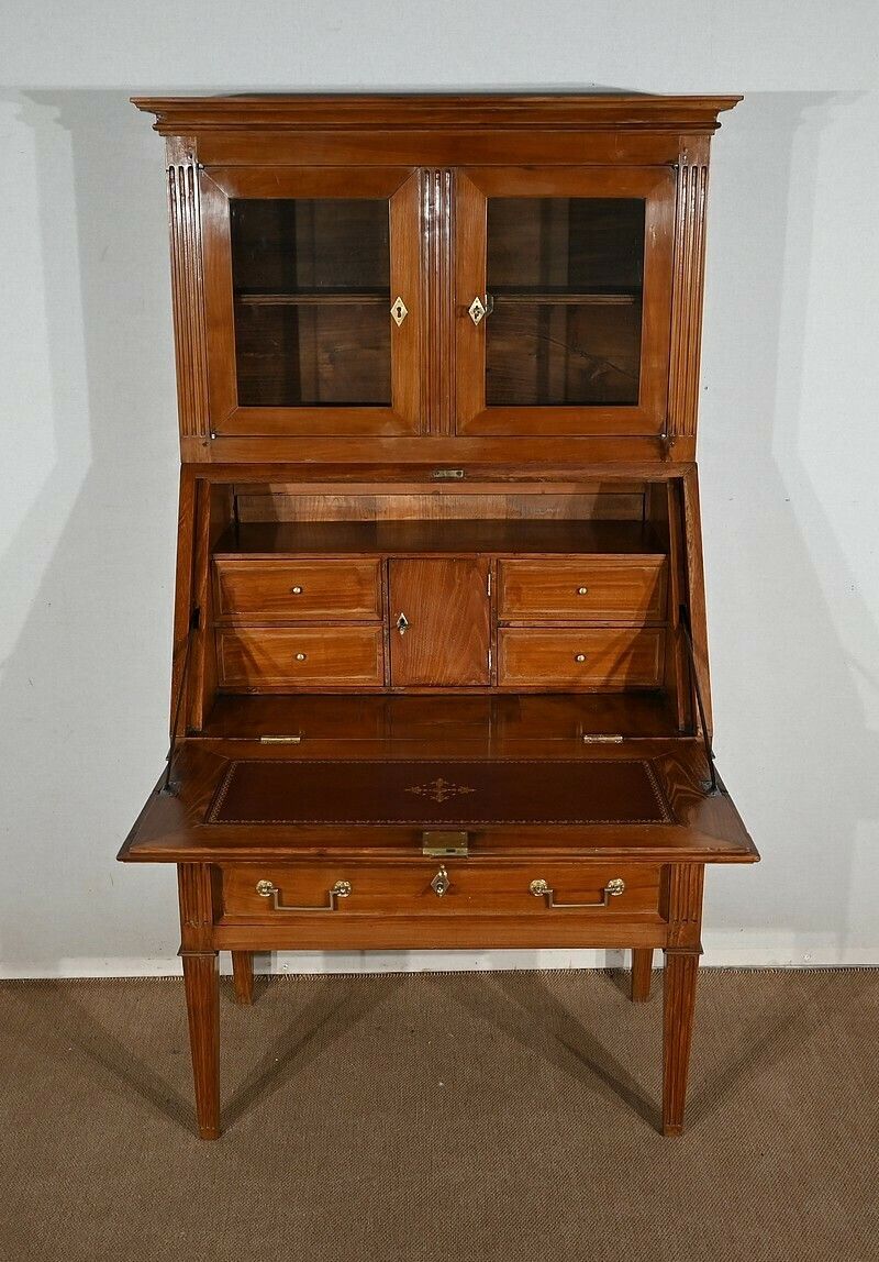 Bureau De Pente Vitrine In Solid Acacia, Louis XVI Style – 1st Part Of The 19th Century photo 6695.0