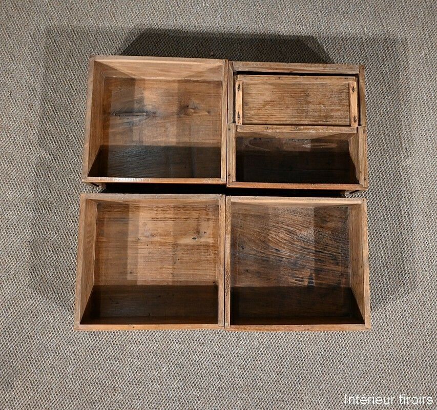 photo vinterior Bureau De Pente Vitrine In Solid Acacia, Louis XVI Style – 1st Part Of The 19th Century