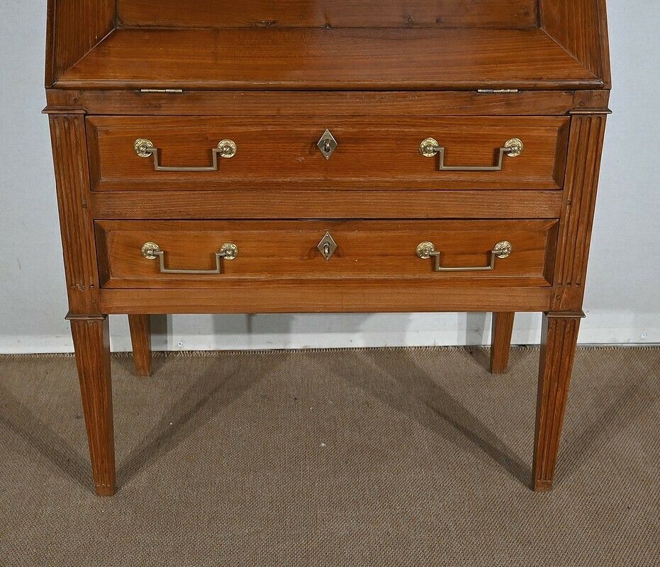 photo vintage Bureau De Pente Vitrine In Solid Acacia, Louis XVI Style – 1st Part Of The 19th Century