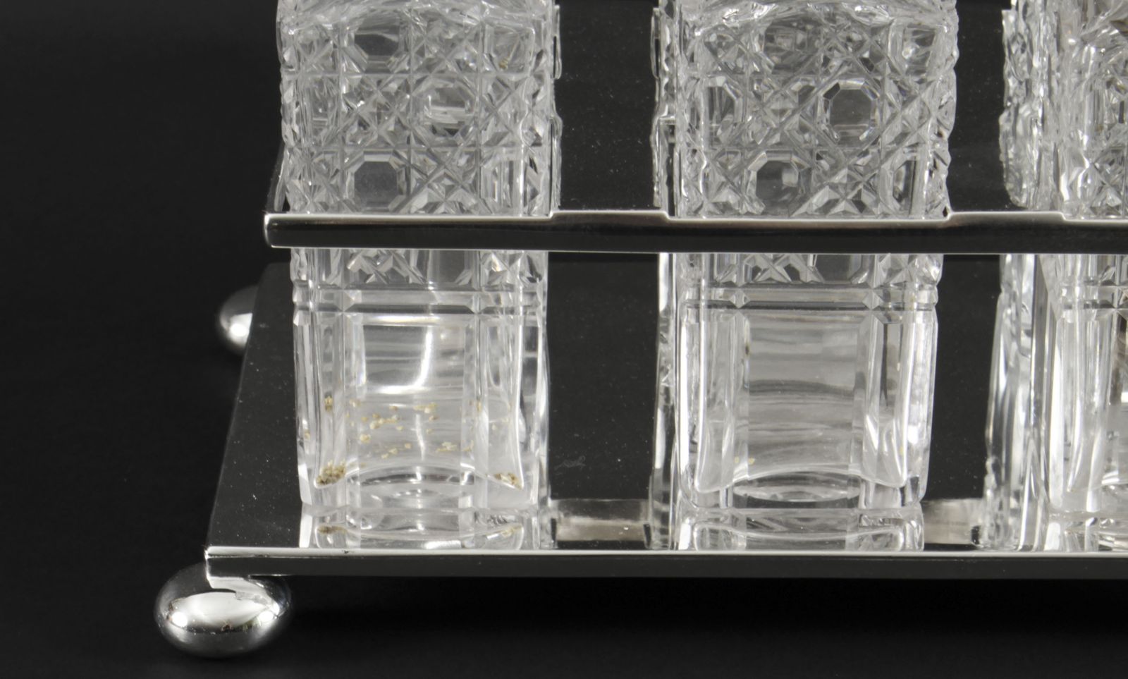 Victorian Silver Plated 6 Bottle Cruet Set Wade Wingfield Wilkins 19th C photo Home Decor