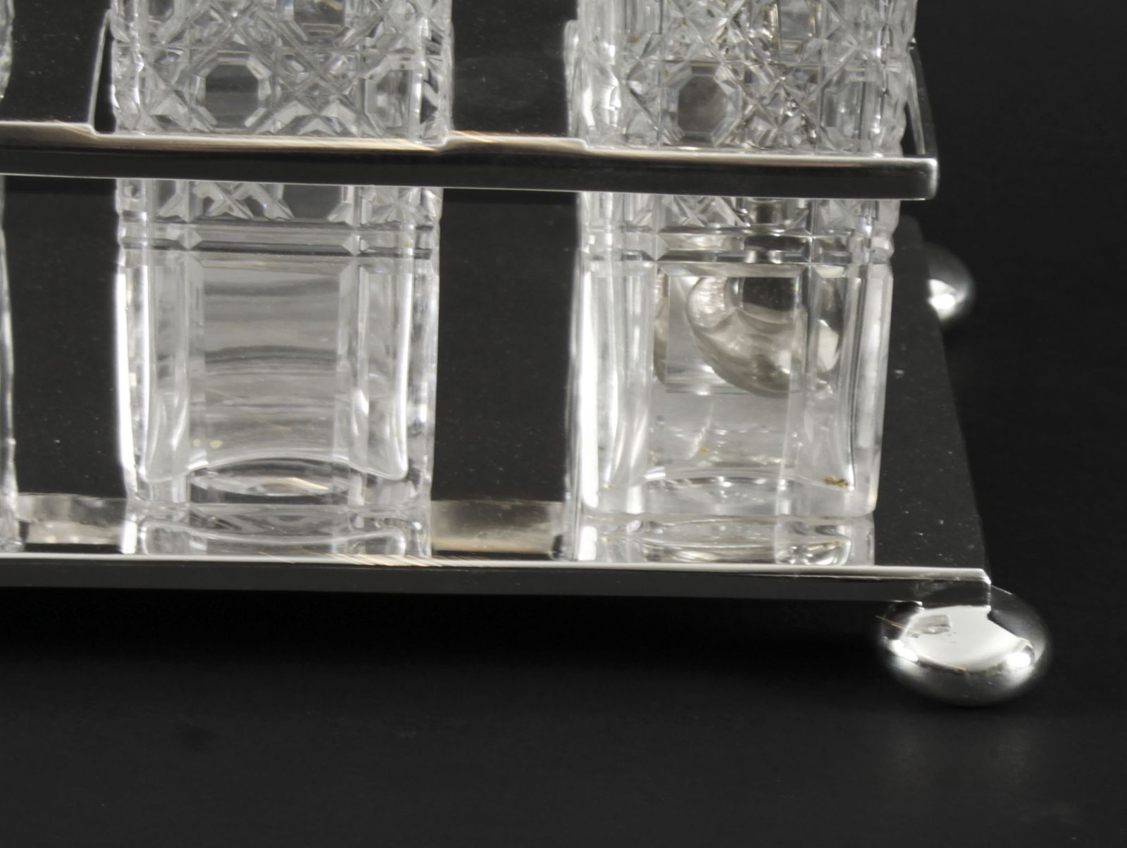 Victorian Silver Plated 6 Bottle Cruet Set Wade Wingfield Wilkins 19th C photo 475.0