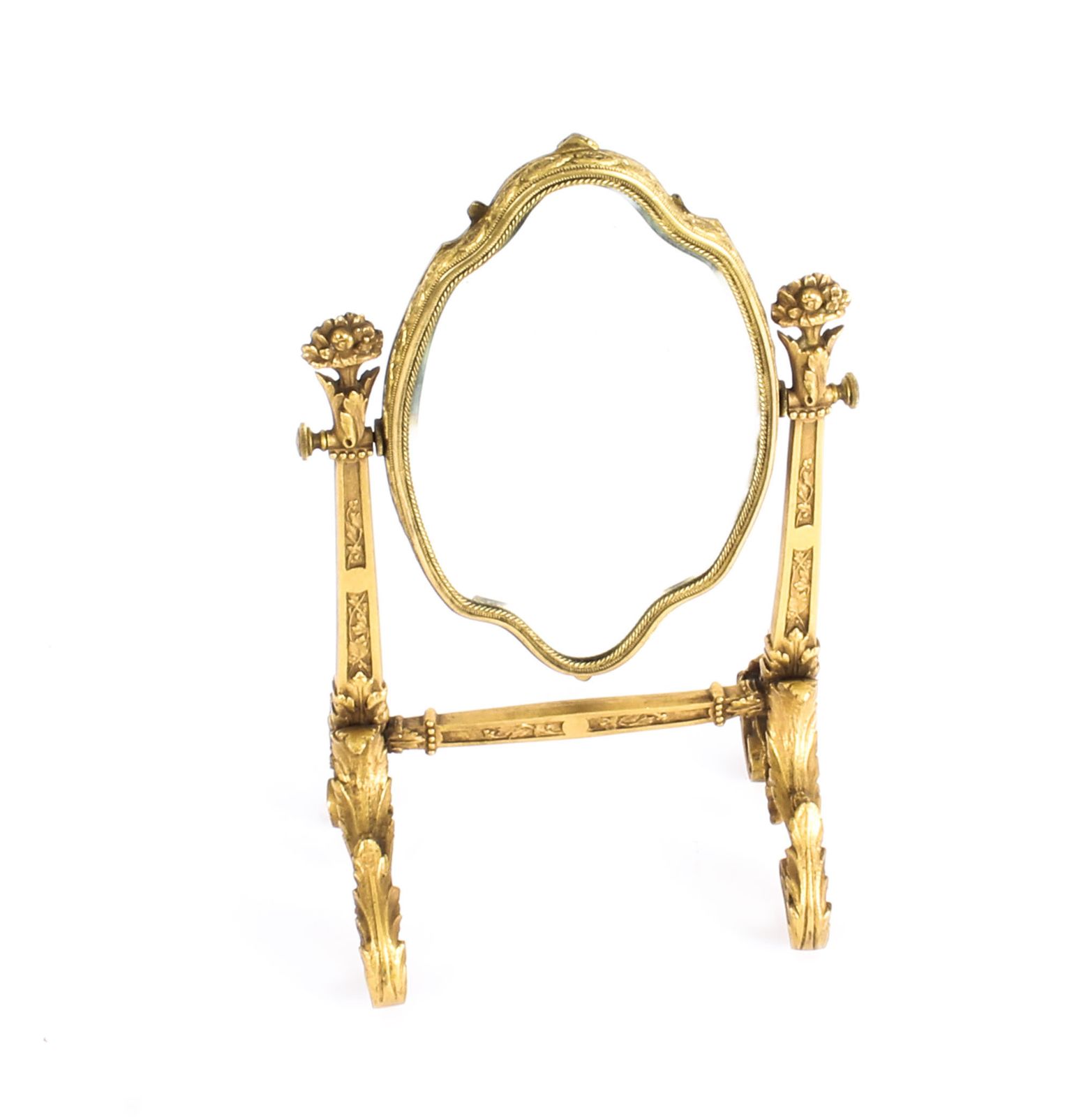 Antique French Ormolu & Limoges Enamel Mirror F.Bienvue 19th C photo 2050.0