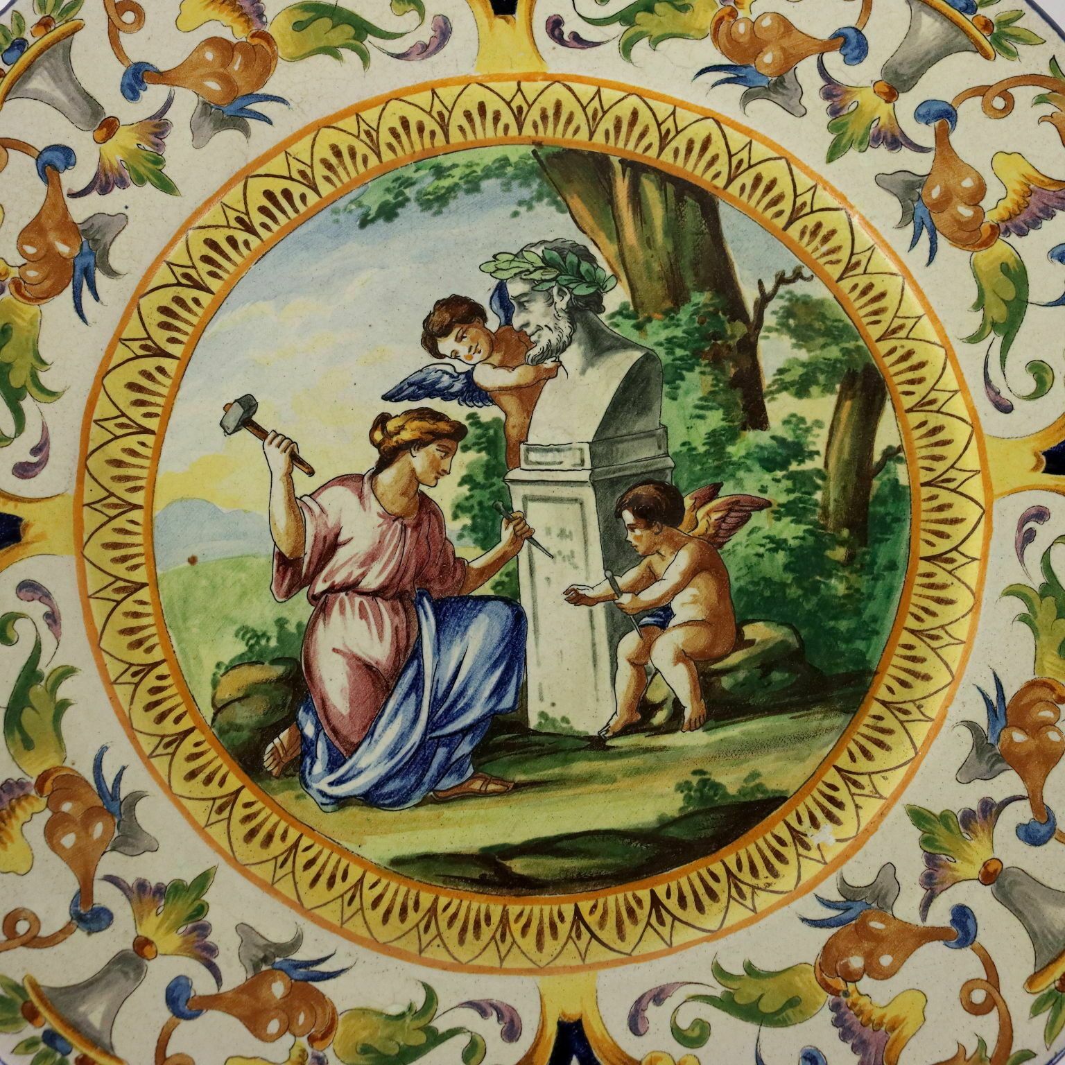 Parade Plate Ceramic Neo Renaissance Italy XX Century photo for sale