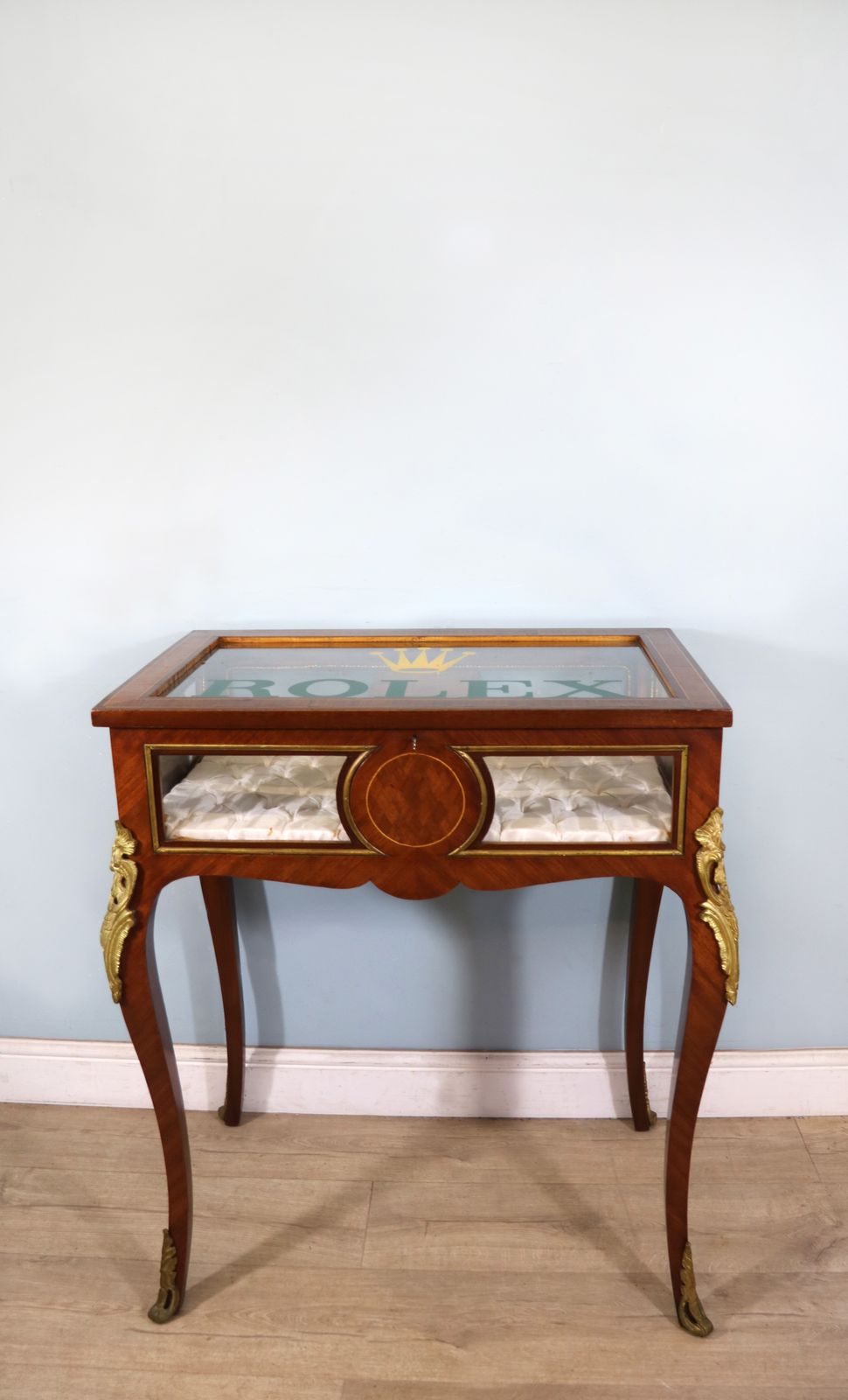 A Lovely Continental Mahogany And Kingwood Veneered Bijouterie Display Table. photo for sale